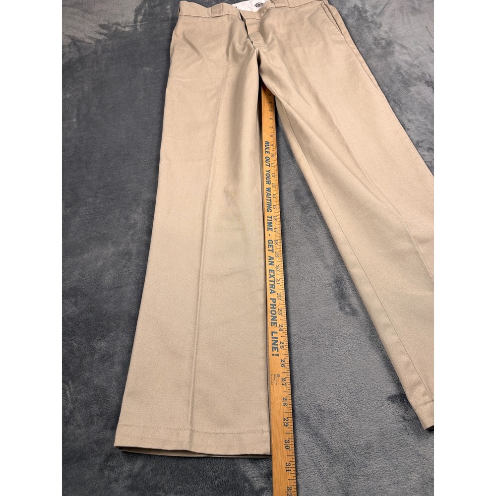 Dickies 874 Original Fit Khaki Work Pants Men 34x32 Tan Straight Leg Twill Chino - Picture 2 of 8